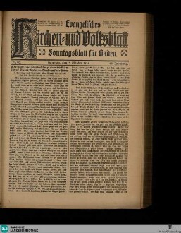 Evangelisches Kirchen- und Volksblatt : Sonntagsblatt für Baden