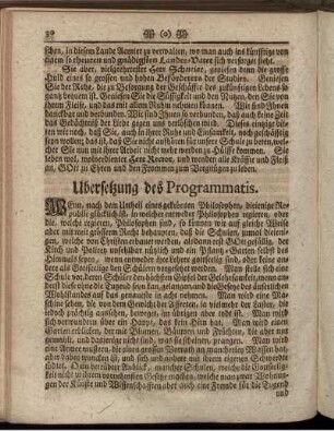 Ubersetzung des Programmatis.
