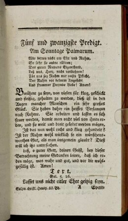 Fünf und zwanzigste Predigt. - Dreißigste Predigt.