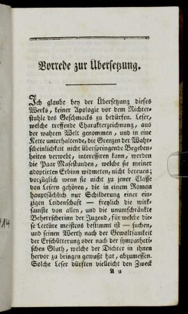 Vorrede zur Übersetzung