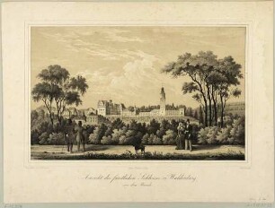 Das Schloss in Waldenburg vor dem Brand am 5. April 1848