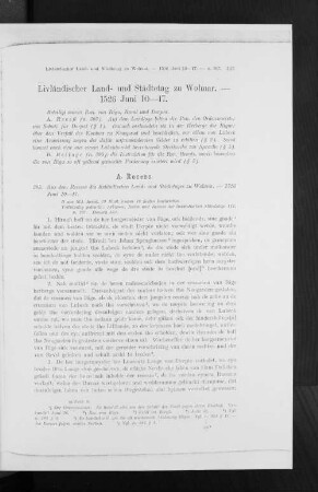 Livländischer Land- und Städtetag zu Wolmar. - 1526 Juni 10 - 17.