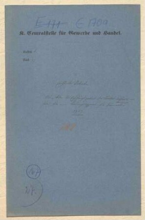 Einführungspatent des Charles Leyherr in Paris für einen Kämmungsapparat für Baumwolle
