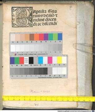 De ordine docendi ac discendi : gewidmet Maffeius Gambara. Mit Brief an den Autor von Guarinus Veronensis