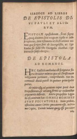 De Epistola Ad Romanos.