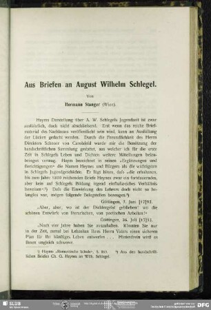 Christian Gottlob Heyne an August Wilhelm von Schlegel, Göttingen, 26.07.1793