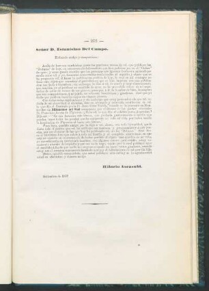 [Carta de Hilario Ascasubi a] Estanislao del Campo