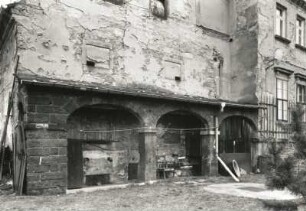 Radebeul, Paulsbergweg 21. Weingut Paulsberg (ab 1852, 1913). Teilansicht des nördlichen Seitenflügels