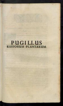 Pugillus Rariorum Plantarum.