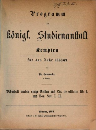 Ciceronis de officiis lib. I