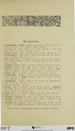 Hispania (Nr. 1-39)