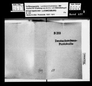 Protokolle des Deutschordensamts Neuhaus mit Register und zahlreichen Beilagen