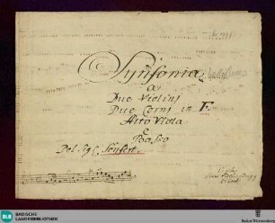 Symphonies - Don Mus.Ms. 1779 : F