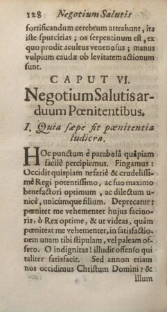 Caput VI. Negotium salutis arduum pœnitentibus.