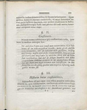 §. II. Constitutio.