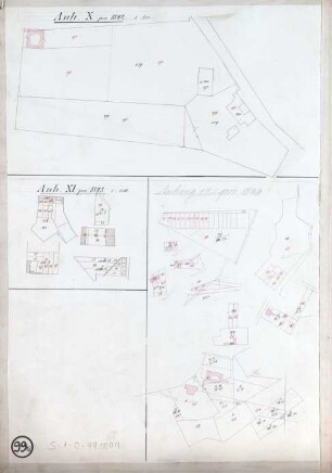 Bürgermeisterei Düsseldorf Gemeinde Pempelfort Supplement-Karte der Flur Nr. VIII