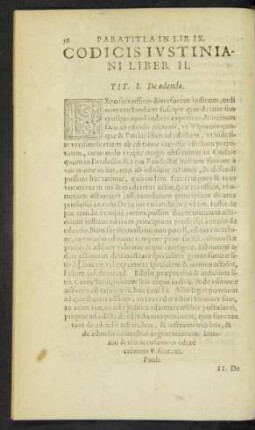 Codicis Iustiniani Liber II.