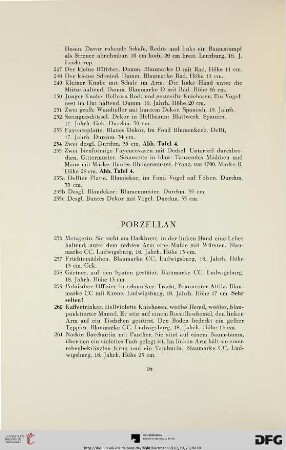 Porzellan (Nr. 256-277a)