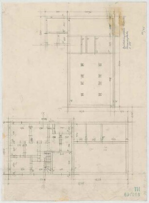 Fischer, Theodor; Lindenberg / Allgäu (Bayern); Haushaltungsschule mit Ökonomiegebäude und Kapelle - Grundriss