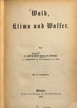 Wald, Klima und Wasser