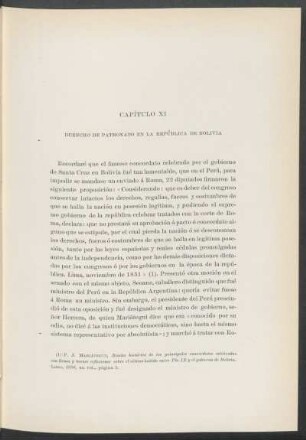 Capítulo XI - Derecho de patronato en la república de Bolivia