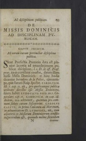 De Missis Dominicis ad disciplinam publicam.
