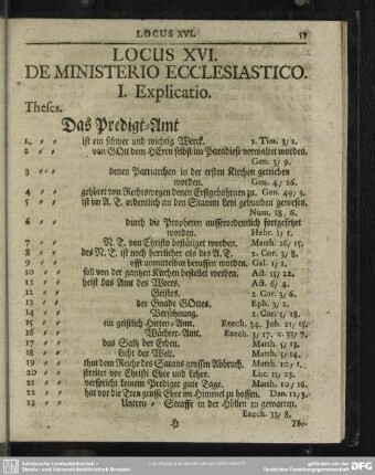 Locus XVI. De Ministerio Ecclesiastico