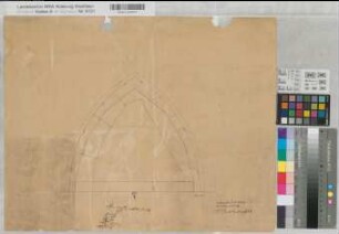 Spitzbogenkonstruktion Mitte 19.Jh. o.M. 43 x 54 Zeichnung KSA Nr. 627