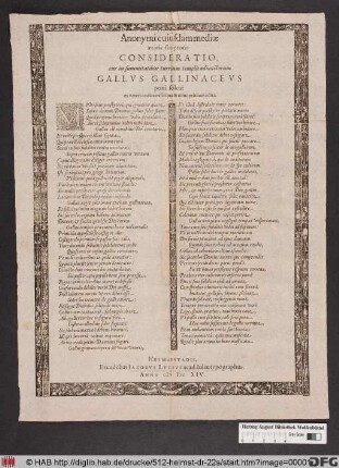 Anonymi cuiusdam mediae aetatis scriptoris Consideratio, cur in summitatibus turrium templis adiunctorum Gallus Gallinaceus poni soleat : ex veteri codice exscripta