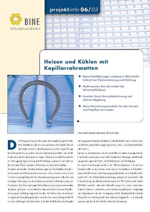 Heizen und Kühlen mit Kapillarrohrmatten.