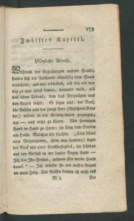 Zwölftes Kapitel. Plötzliche Abreise.