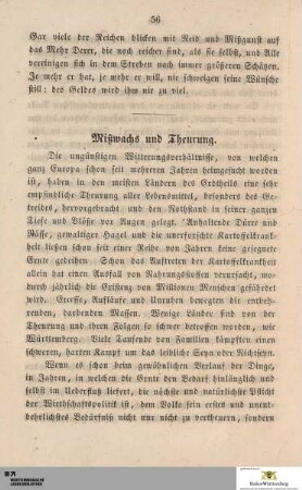 Mißwachs und Theurung