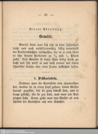 Vierte Abteilung. Gemüse