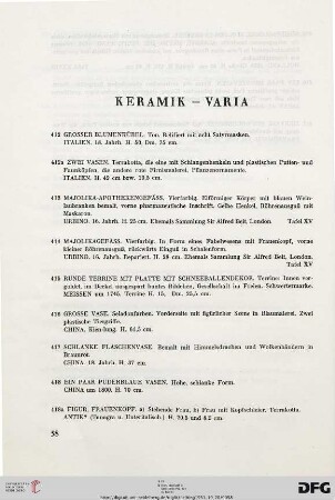 Keramik, Varia (Nr. 412-438)