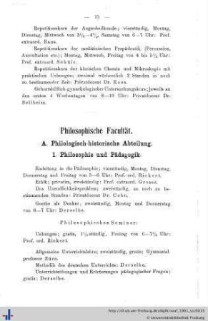 A. Philologisch-historische Abteilung.
