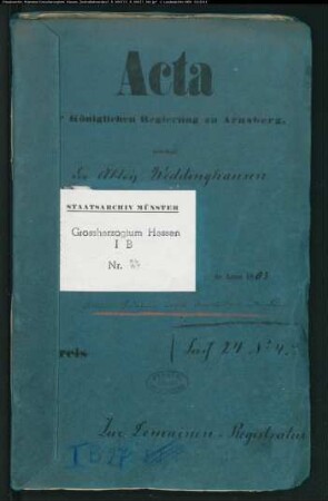 Die Dotation der Pfarrei Arnsberg (Nachakten der Preuß. Regierung Arnsberg)