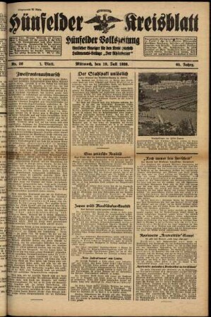 Erste Ausgabe vom Mittwoch, den 19. Juli 1939.