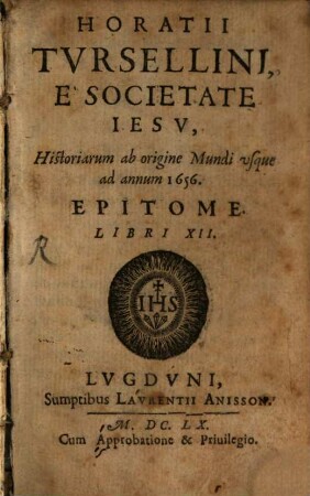 Epitome historiarum, ab orbe condito usque ad annum 1595