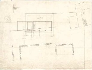 Littmann, Max; Bocksberg; Hofgut, Geländeaufnahmen, Wasserversorgung,Transformatorenhaus, Erweiterungsbauten u.Umbauten - Grundriss