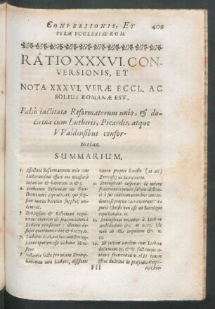 Ratio XXXVI. Conversionis, Et Nota XXXVI. ...