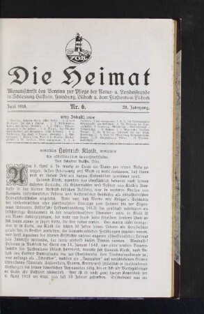 Juni 1918. Nr. 6. 28. Jahrgang.