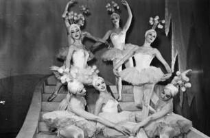 Szenenbilder aus dem Ballett "Kindertraum" von G. Bizet mit H. v. Kusserow, N. Vesca, M. Piel, Staatsoper 05.02.1952