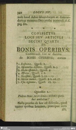 Conspectus Loci Seu Articuli Decimi Quarti De Bonis Operibus