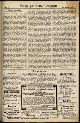 Zweite Ausgabe vom Samstag, den 13. März 1886.