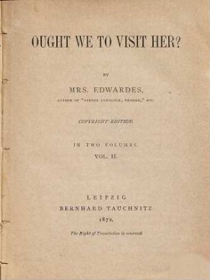 Ought we to visit her?, 2