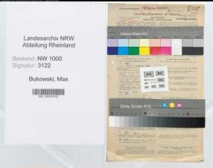 Entnazifizierung Max Bukowski, geb. 16.03.1900 (Beamter)