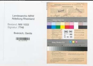 Entnazifizierung Gerda Boensch , geb. 29.06.1921 (Telefonistin)