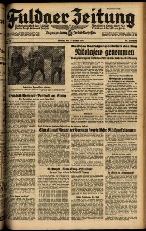 Ausgabe vom Montag, den 18. August 1941.