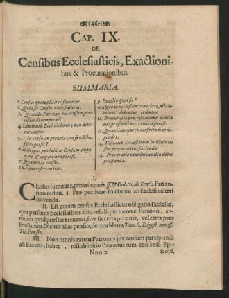 Cap. IX. De Censibus Ecclesiasticis, Exactionibus & Procurationibus.