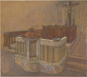 Dolmetsch, Heinrich; Göppingen; Ev. Stadtkirche, Restaurierung - Altar (Perspektive)